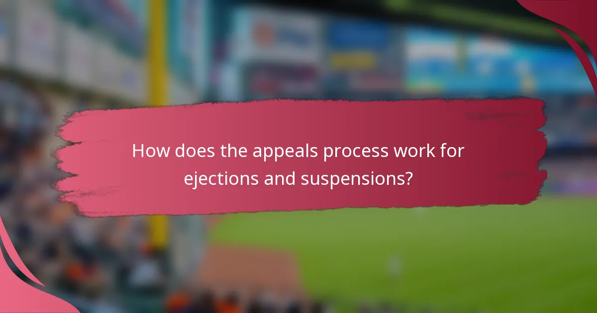 How does the appeals process work for ejections and suspensions?
