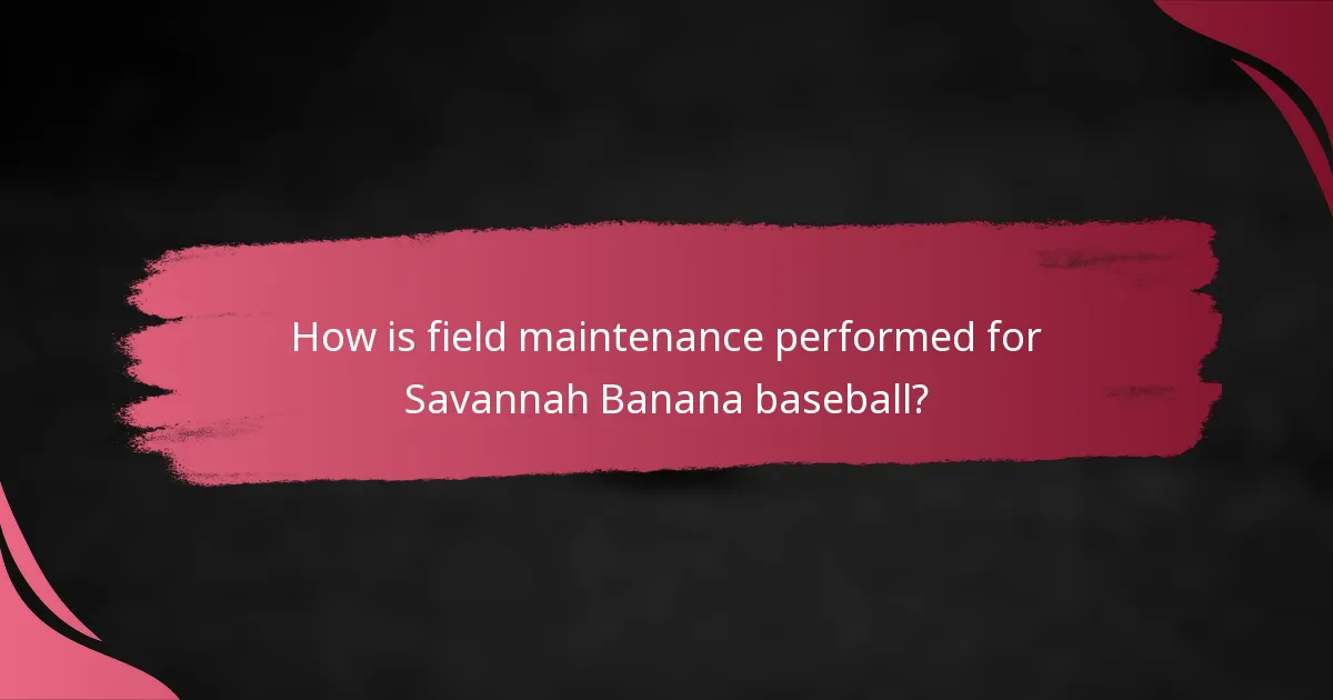How is field maintenance performed for Savannah Banana baseball?