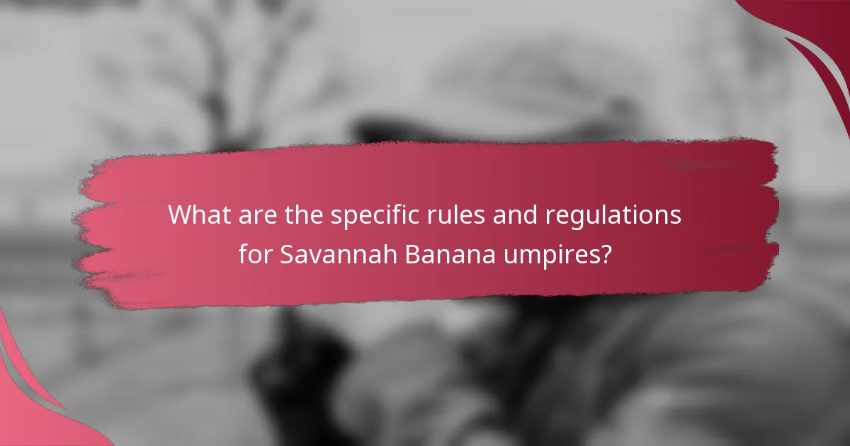 What are the specific rules and regulations for Savannah Banana umpires?