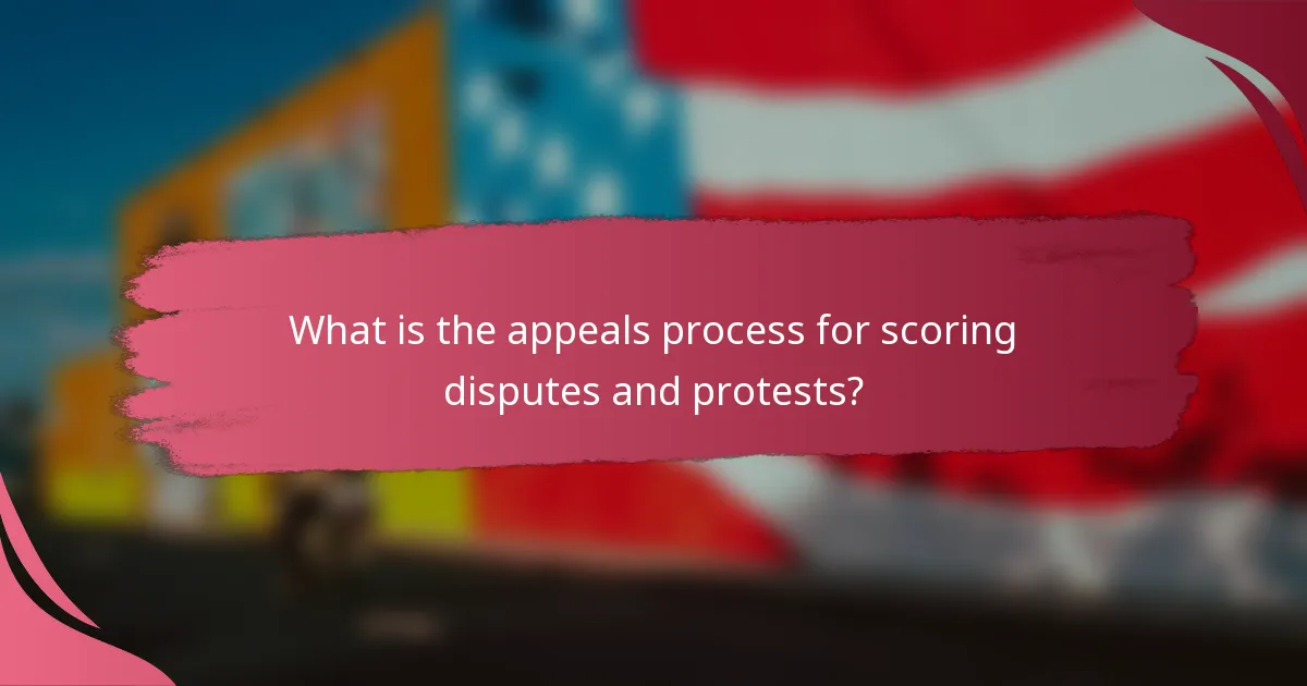 What is the appeals process for scoring disputes and protests?
