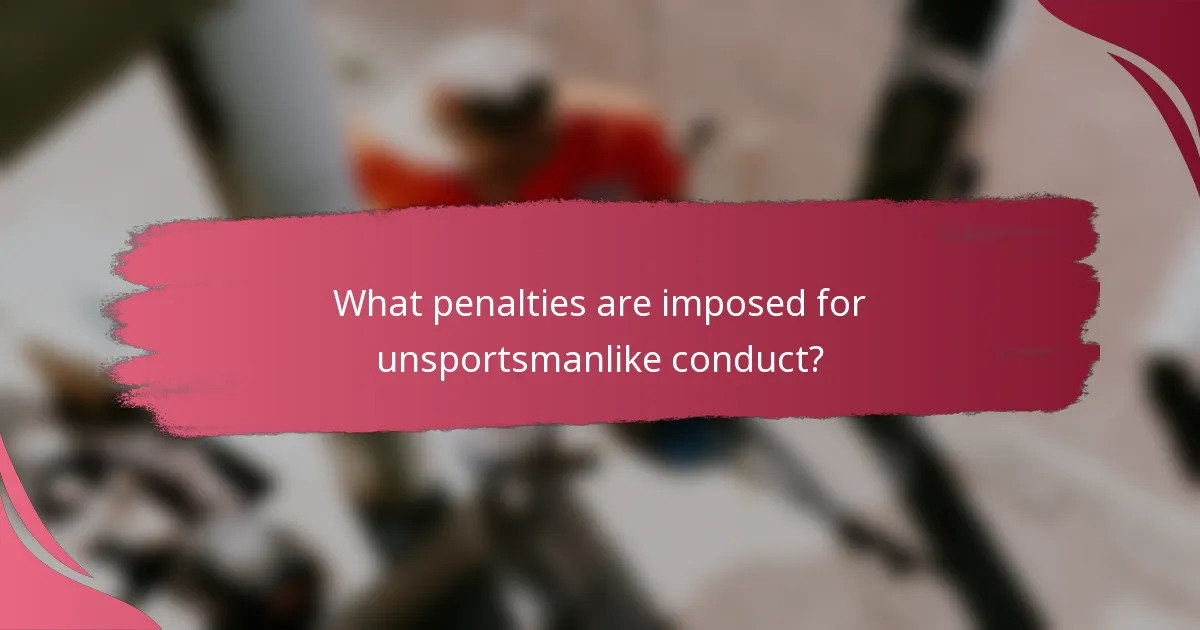 What penalties are imposed for unsportsmanlike conduct?