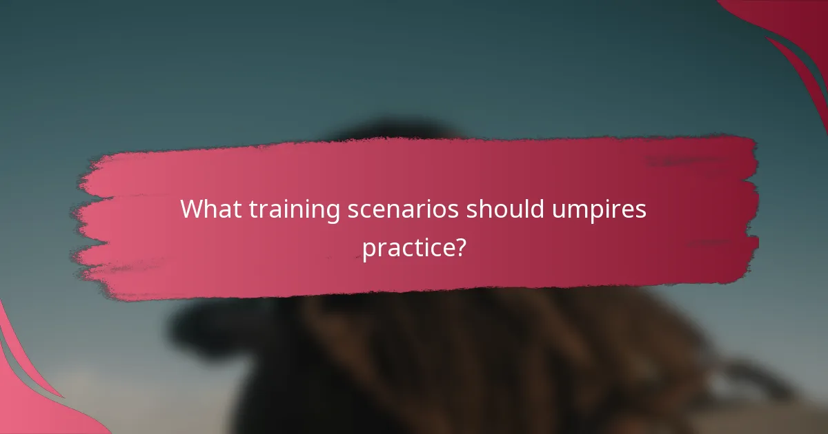 What training scenarios should umpires practice?